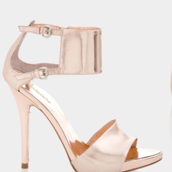 MARCIANO Silver Leather Ankle Cuff Heels - Picture 11 of 11